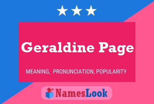 Geraldine Page 名字海报