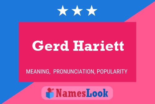 Gerd Hariett 名字海报