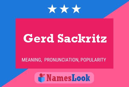 Gerd Sackritz 名字海报