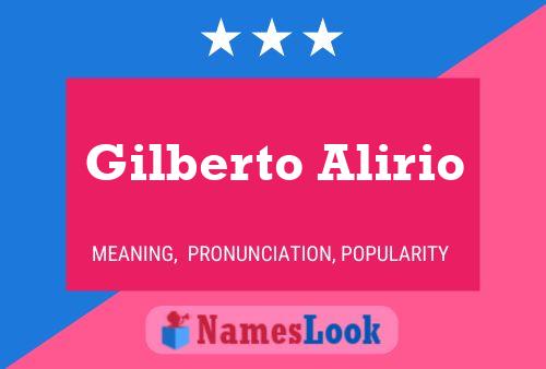 Gilberto Alirio 名字海报