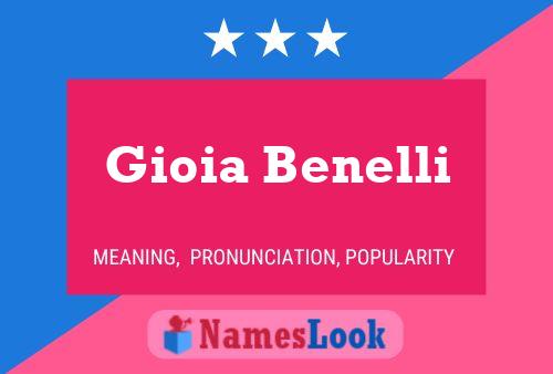 Gioia Benelli 名字海报