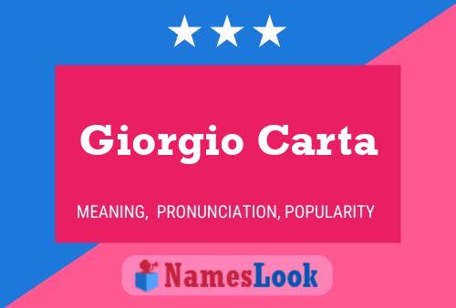 Giorgio Carta 名字海报