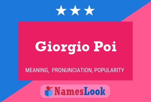 Giorgio Poi 名字海报