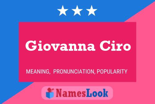 Giovanna Ciro 名字海报