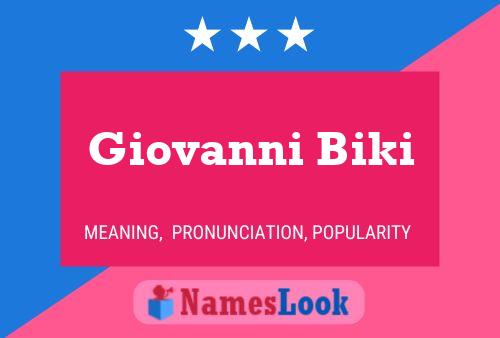 Giovanni Biki 名字海报