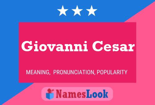 Giovanni Cesar 名字海报