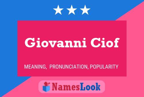 Giovanni Ciof 名字海报