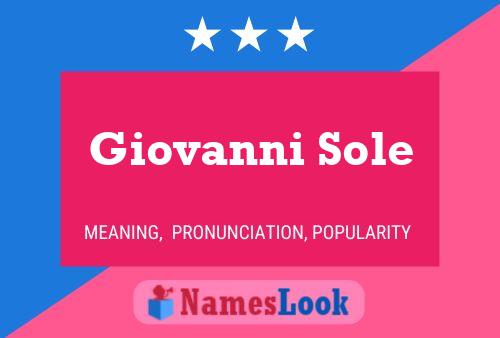 Giovanni Sole 名字海报