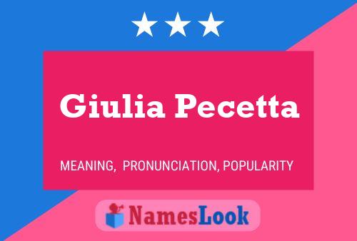 Giulia Pecetta 名字海报