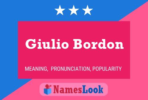 Giulio Bordon 名字海报