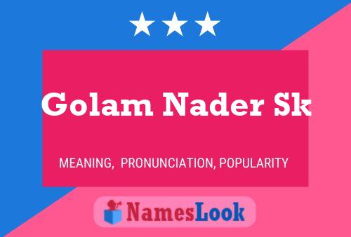 Golam Nader Sk 名字海报