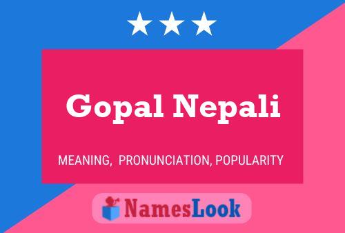 Gopal Nepali 名字海报