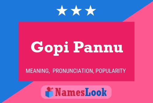 Gopi Pannu 名字海报