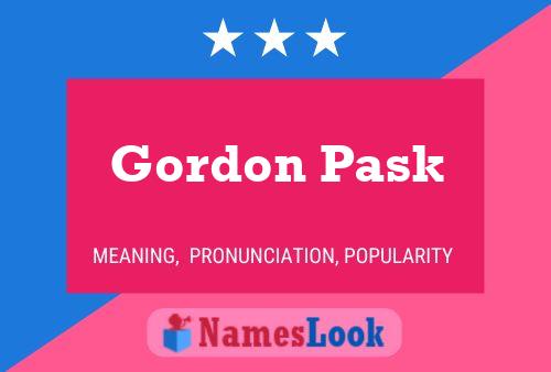 Gordon Pask 名字海报