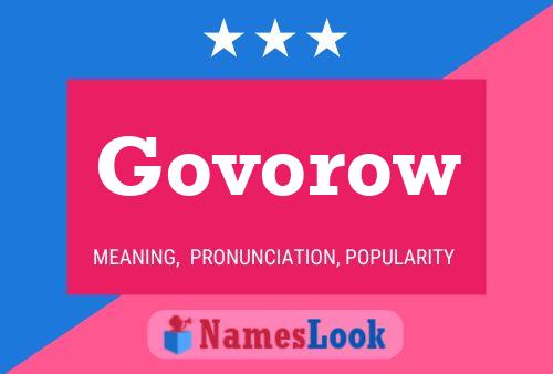 Govorow 名字海报