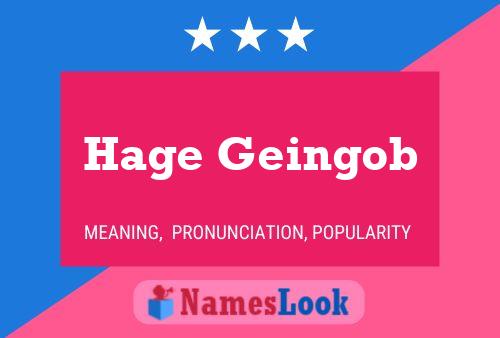 Hage Geingob 名字海报