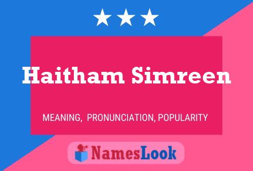 Haitham Simreen 名字海报