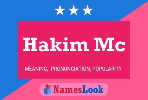 Hakim Mc 名字海报