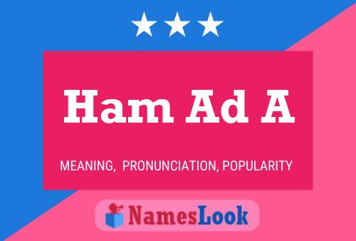 Ham Ad A 名字海报