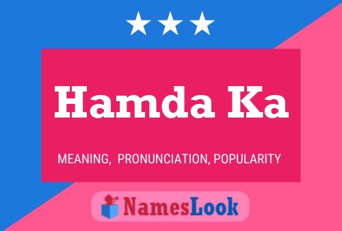 Hamda Ka 名字海报