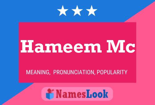 Hameem Mc 名字海报