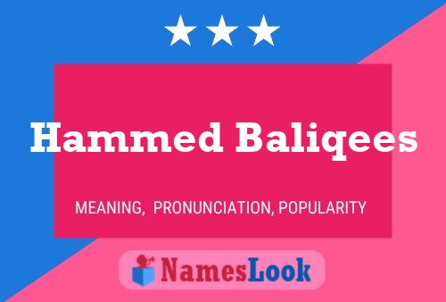 Hammed Baliqees 名字海报