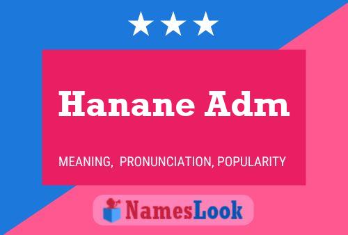 Hanane Adm 名字海报