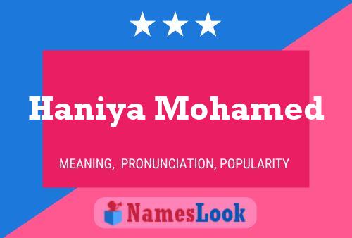 Haniya Mohamed 名字海报