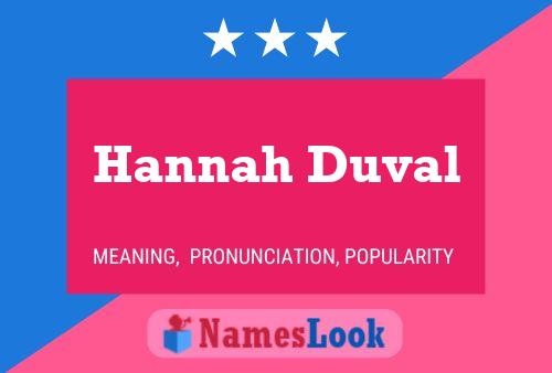 Hannah Duval 名字海报