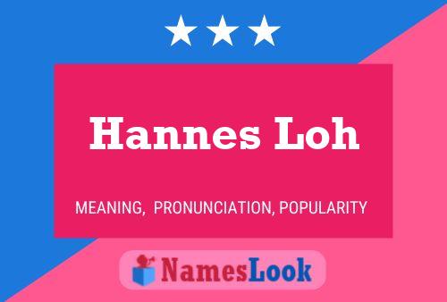 Hannes Loh 名字海报