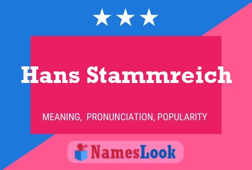 Hans Stammreich 名字海报