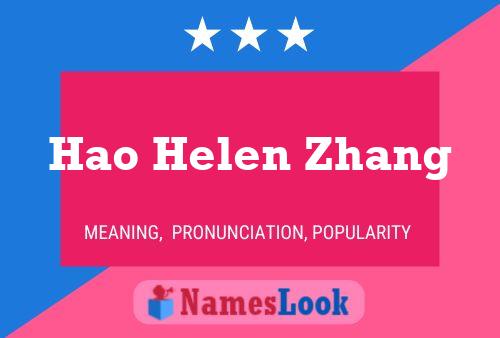 Hao Helen Zhang 名字海报