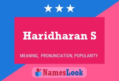 Haridharan S 名字海报