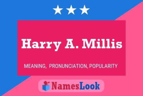 Harry A. Millis 名字海报