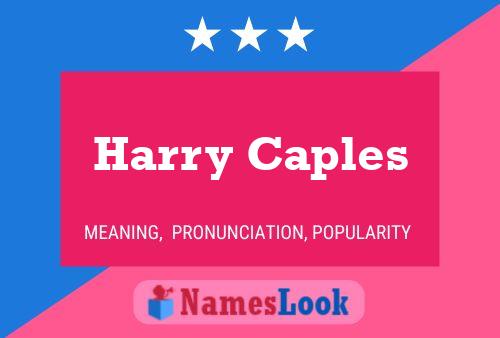 Harry Caples 名字海报