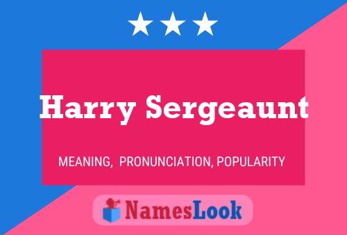 Harry Sergeaunt 名字海报