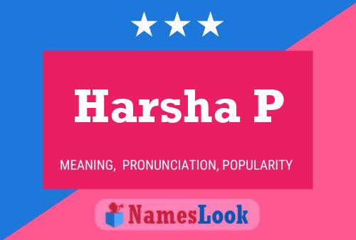 Harsha P 名字海报