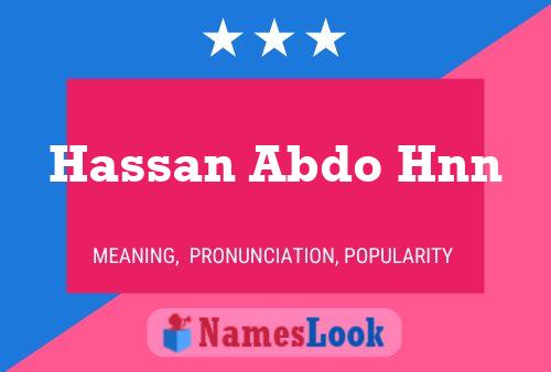 Hassan Abdo Hnn 名字海报