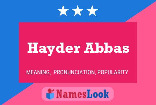 Hayder Abbas 名字海报