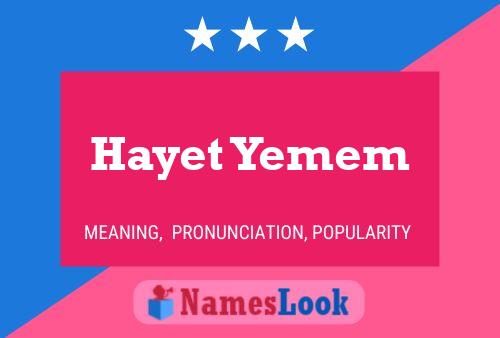 Hayet Yemem 名字海报