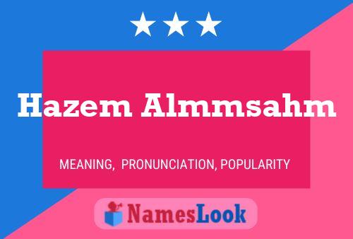 Hazem Almmsahm 名字海报