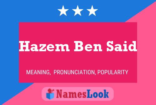 Hazem Ben Said 名字海报