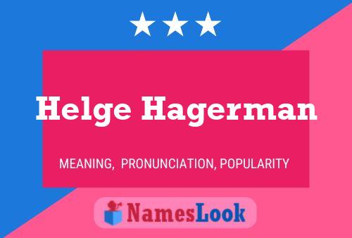 Helge Hagerman 名字海报