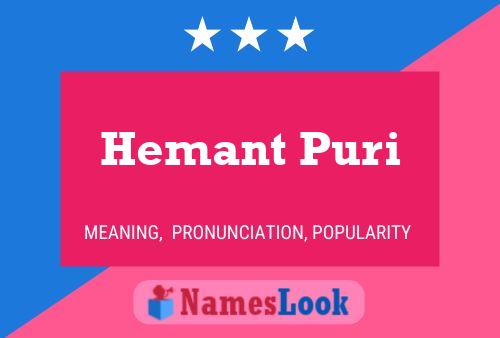 Hemant Puri 名字海报