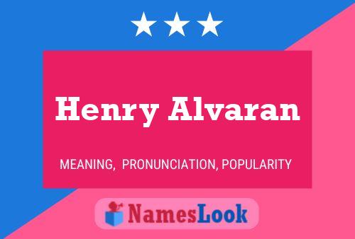 Henry Alvaran 名字海报