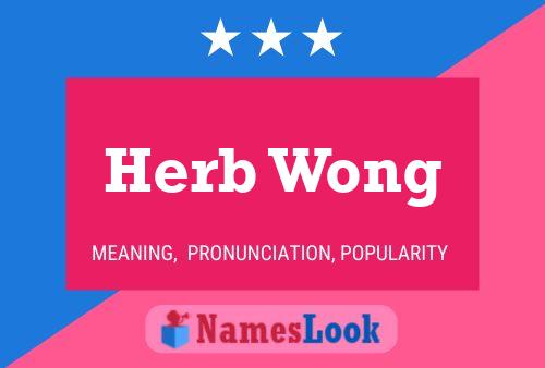 Herb Wong 名字海报