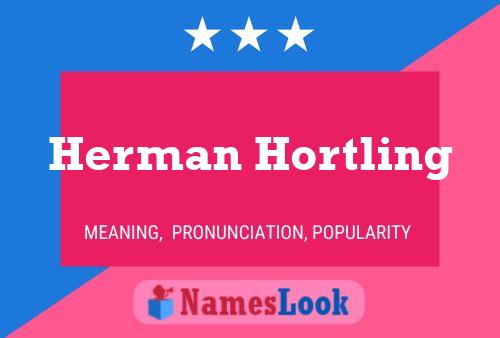 Herman Hortling 名字海报