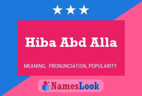 Hiba Abd Alla 名字海报