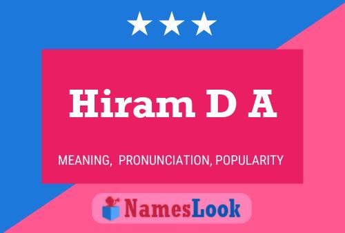 Hiram D A 名字海报