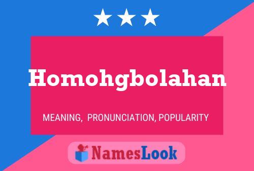 Homohgbolahan 名字海报